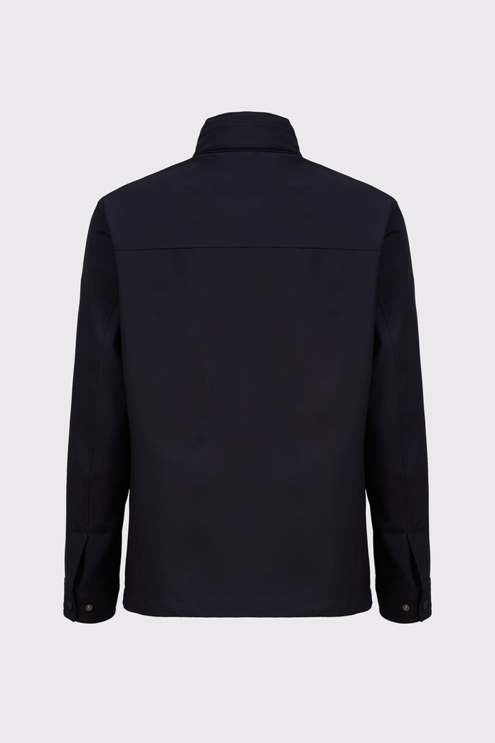 Granatowa męska kurtka przejściowa z kieszeniami