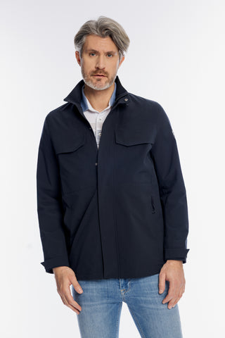 Męska granatowa kurtka techniczna z wysoką stójką