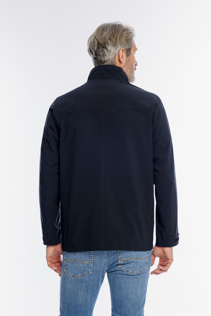 Męska granatowa kurtka techniczna z wysoką stójką