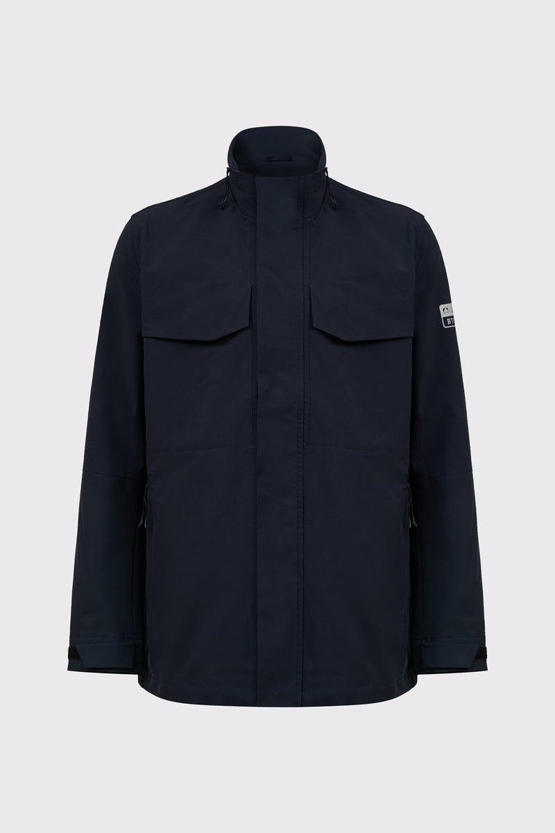 Męska granatowa kurtka techniczna z wysoką stójką