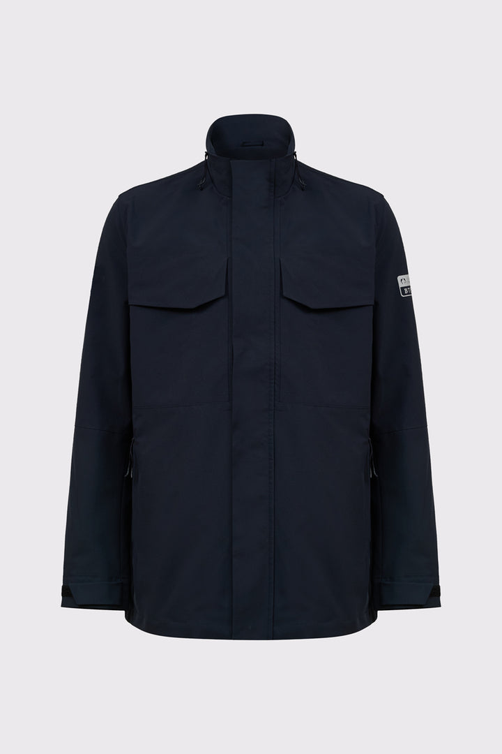 Męska granatowa kurtka techniczna z wysoką stójką