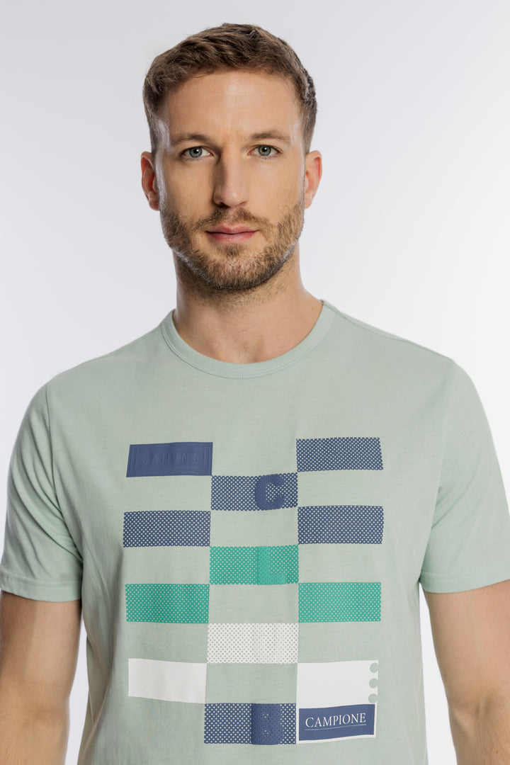 Męski t-shirt Campione w kolorze jasnej zieleni