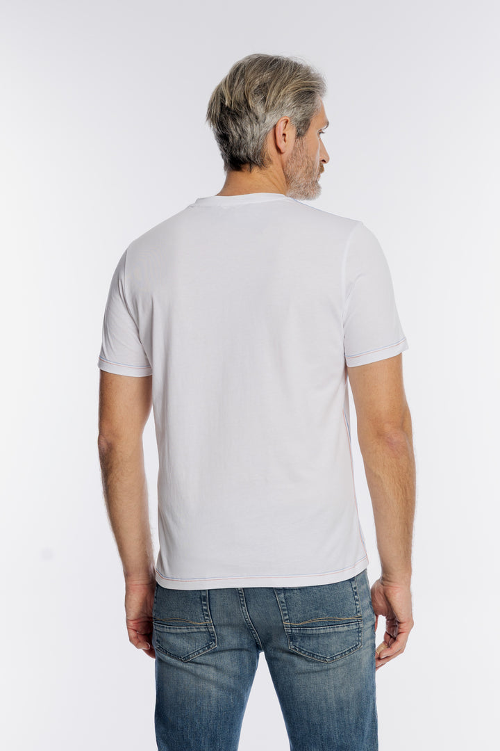 Męski biały t-shirt z nadrukiem Campione