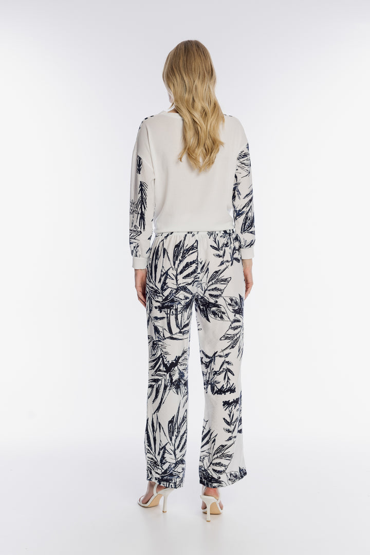 Biały komplet Campione z granatowym tropikalnym printem