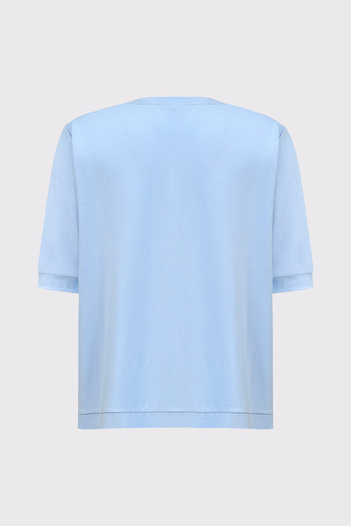 Błękitna bluzka Campione z dekoltem w serek