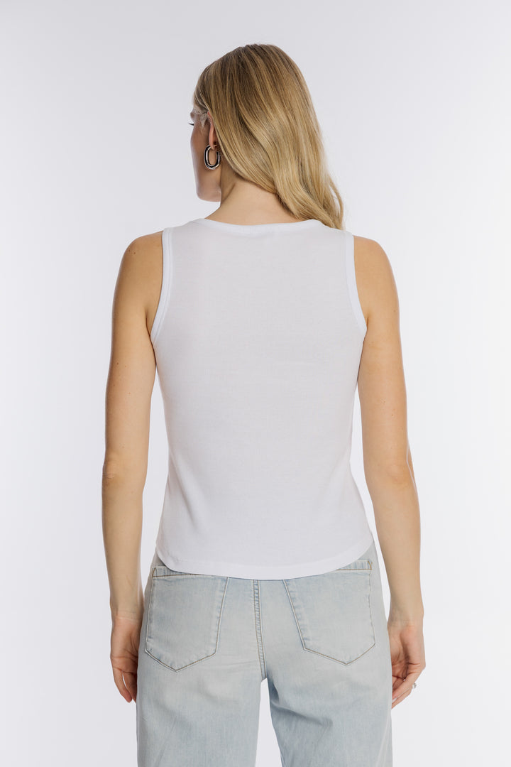 Biały prążkowany top Campione z logo LC