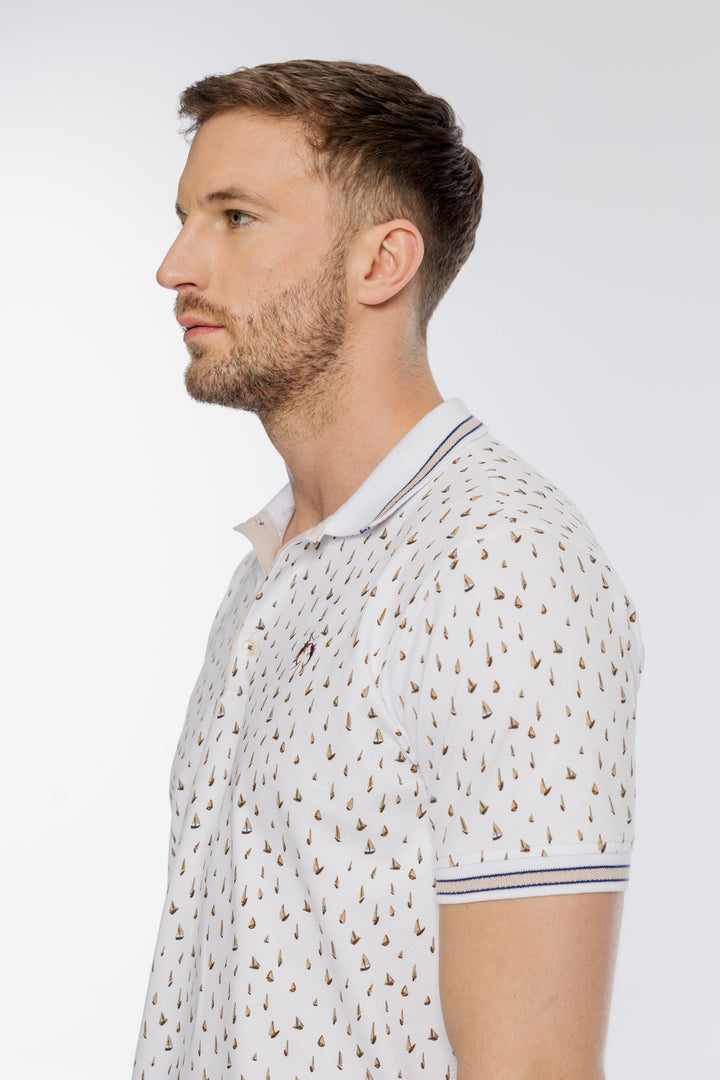 Męska koszulka polo Campione we wzór żaglówek