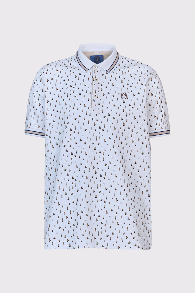 Męska koszulka polo Campione we wzór żaglówek