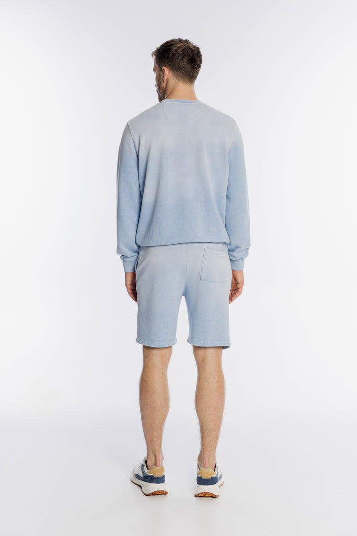 Męskie błękitne szorty dresowe z logo Campione
