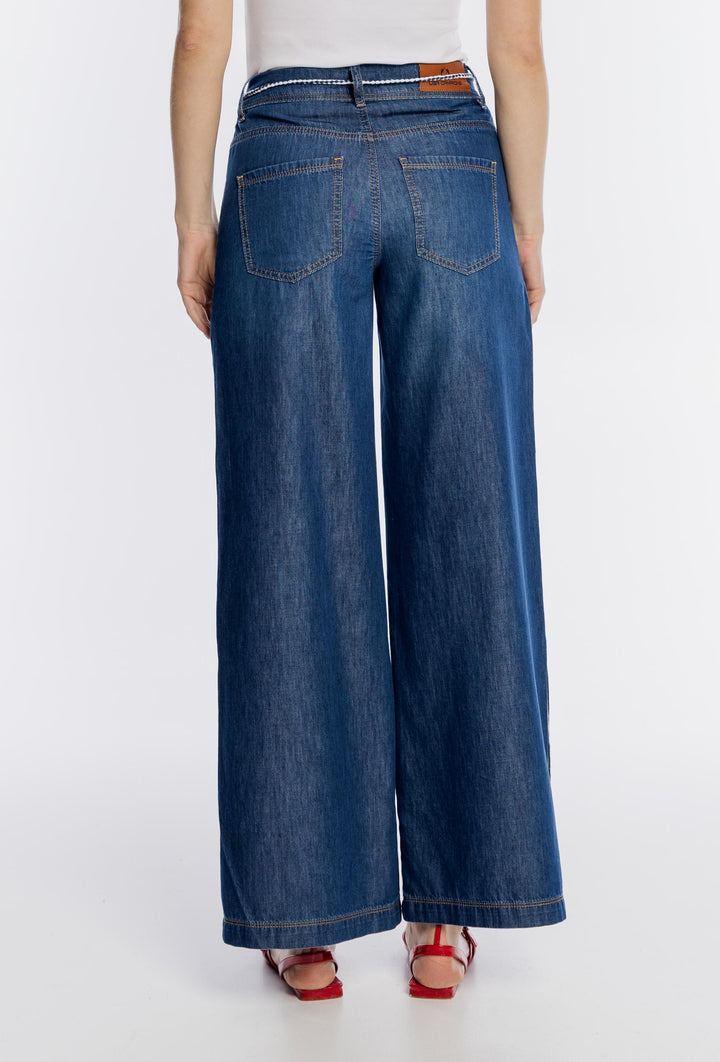 Damskie spodnie jeansowe Campione z szeroką nogawką