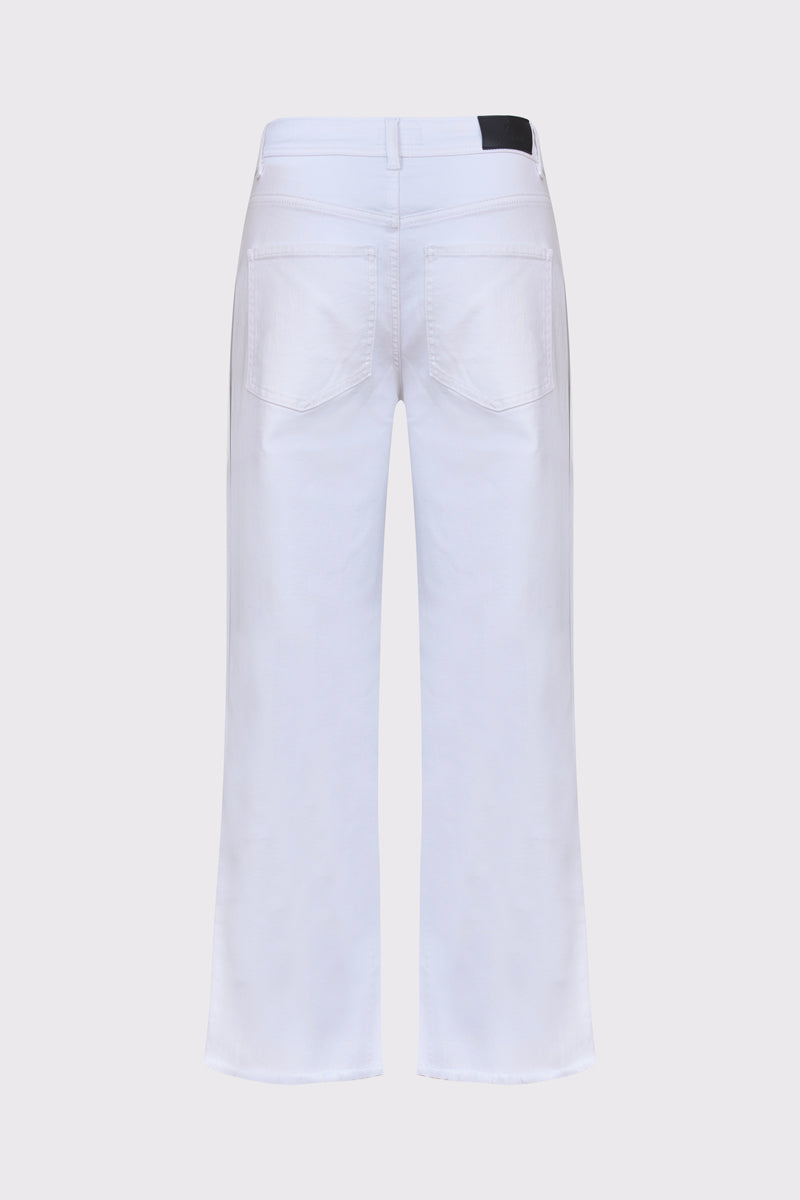 Białe spodnie damskie typu jogger z wiązaniem