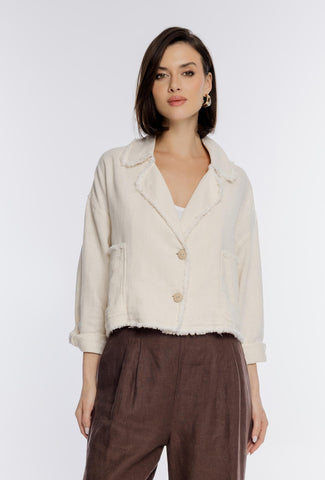 Krótki żakiet Campione z surowym wykończeniem brzegów