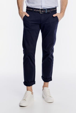 Męskie granatowe spodnie chino Campione