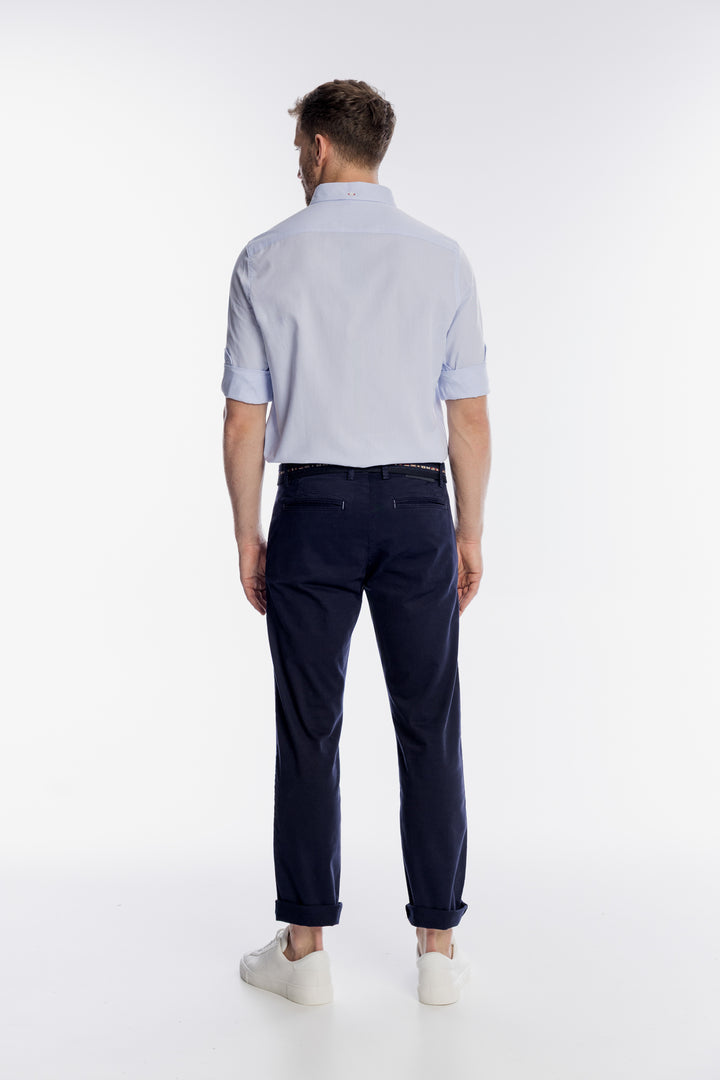 Męskie granatowe spodnie chino Campione