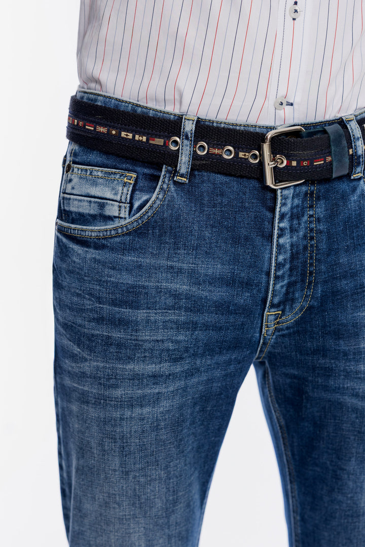 Męskie klasyczne jeansy Campione z przetarciami