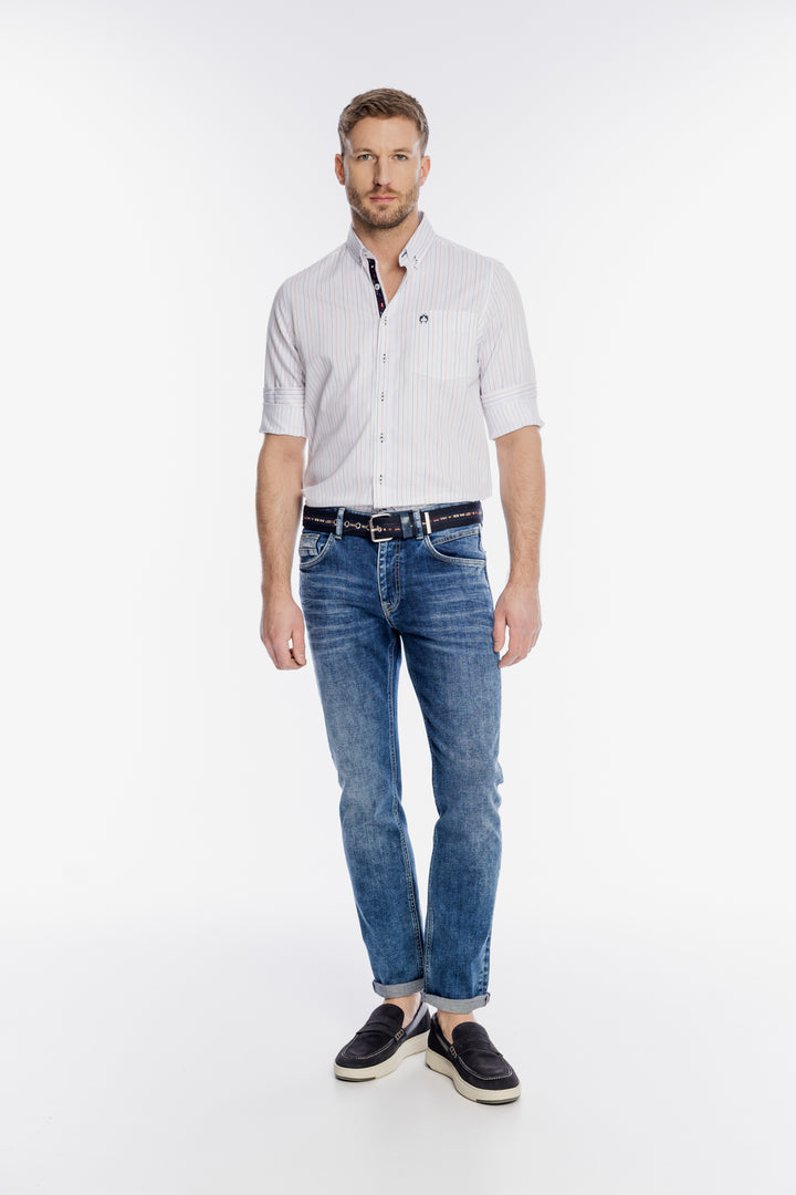 Męskie klasyczne jeansy Campione z przetarciami