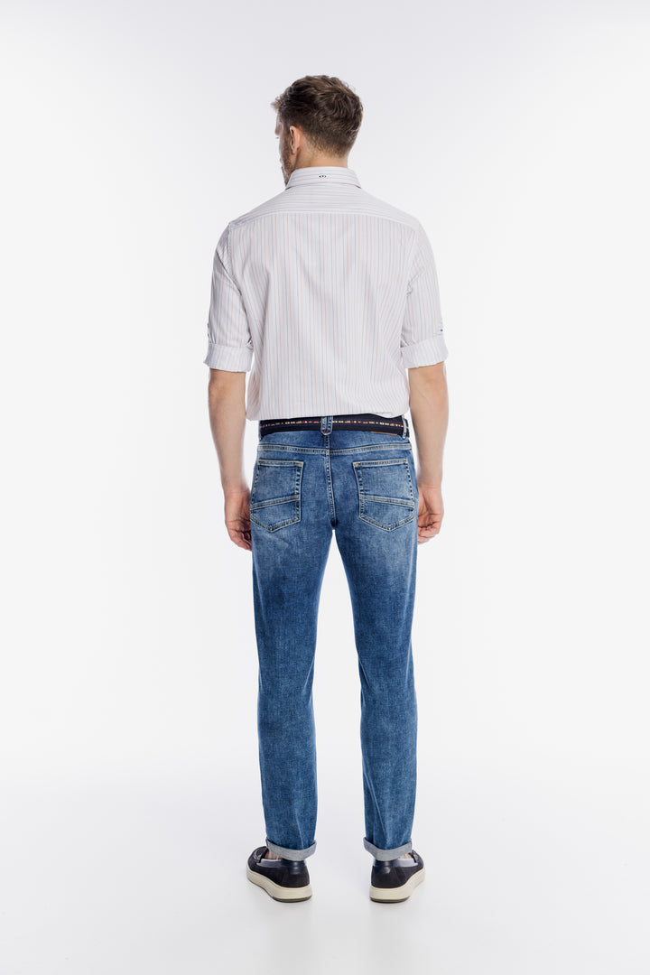 Męskie klasyczne jeansy Campione z przetarciami