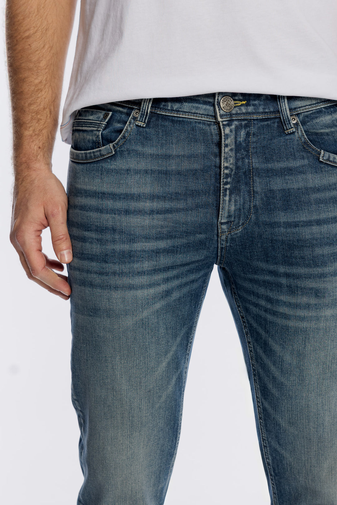Męskie klasyczne jeansy Campione z efektem sprania