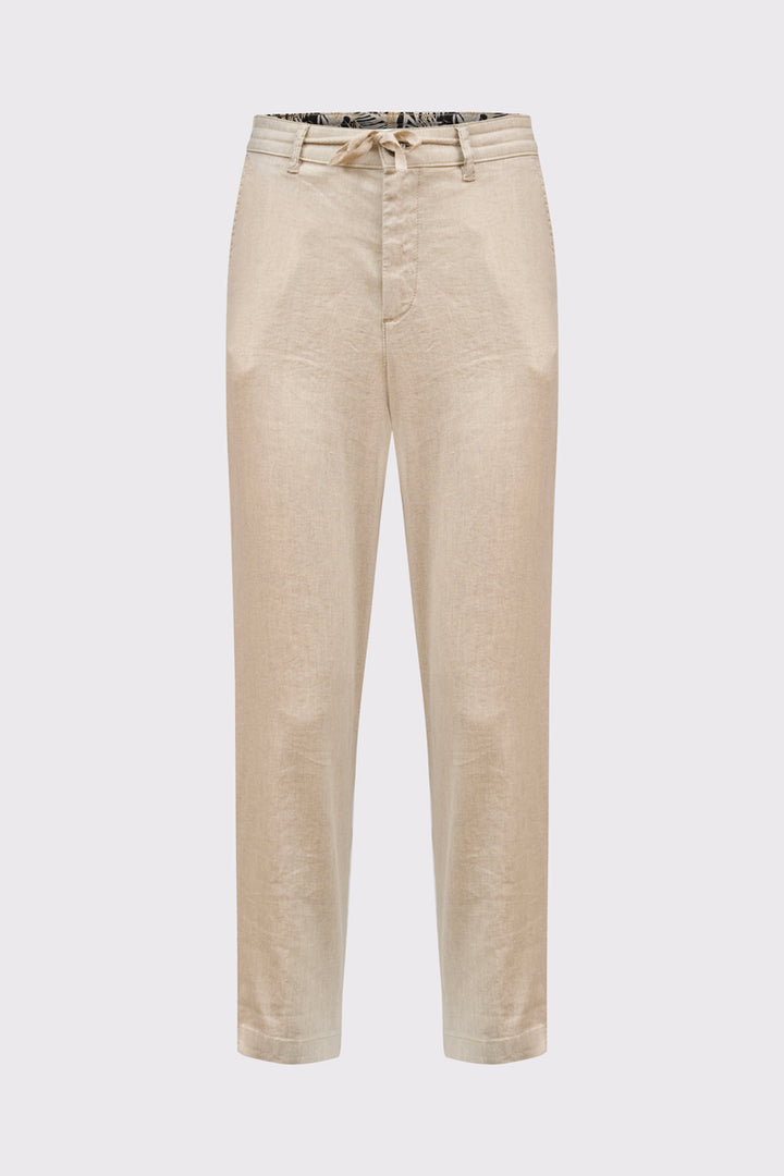 Męskie beżowe spodnie z prostą nogawką