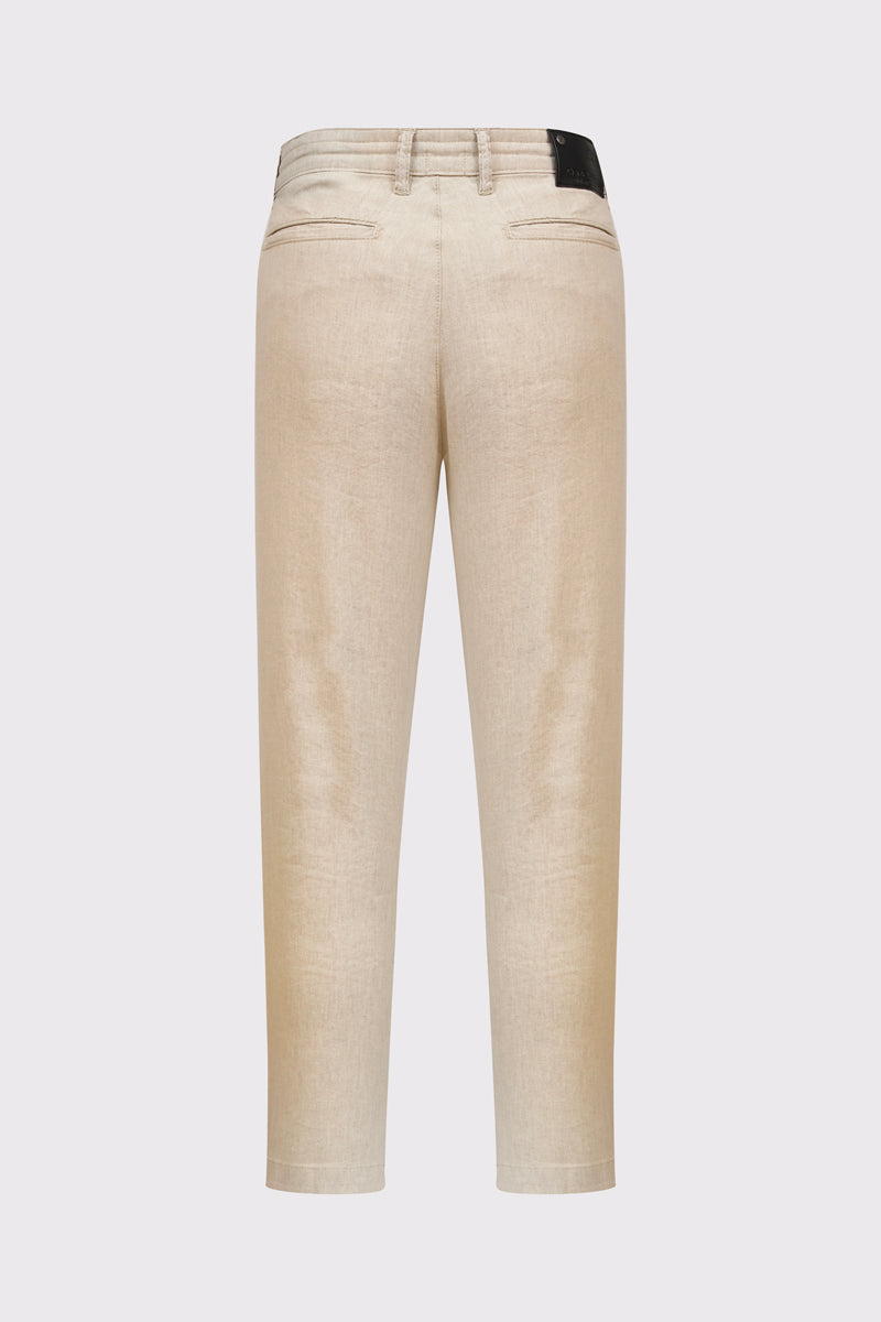 Męskie beżowe spodnie z prostą nogawką