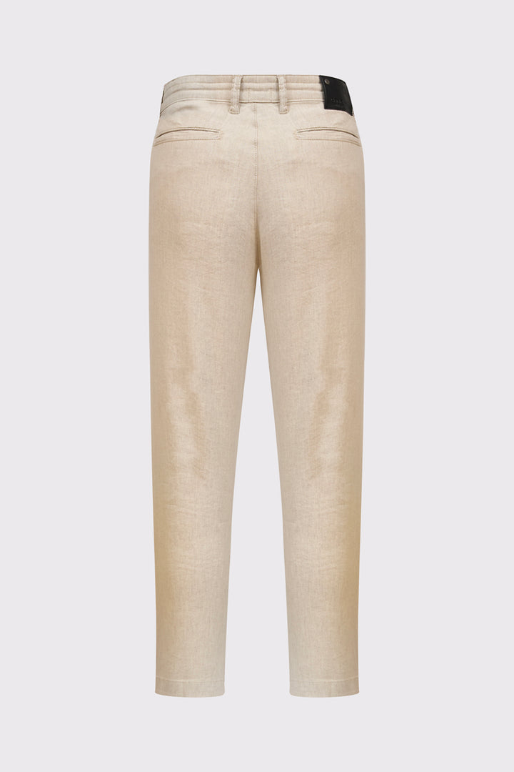 Męskie beżowe spodnie z prostą nogawką