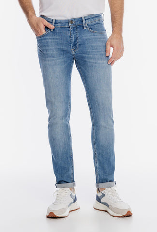 Męskie jeansowe spodnie Campione w niebieskim kolorze