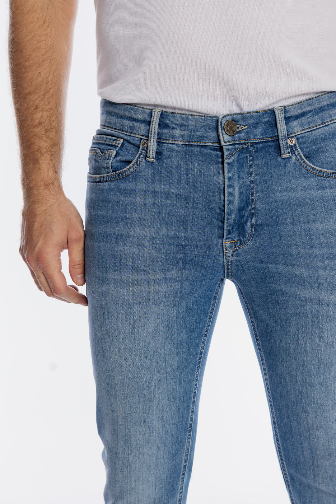 Męskie jeansowe spodnie Campione w niebieskim kolorze