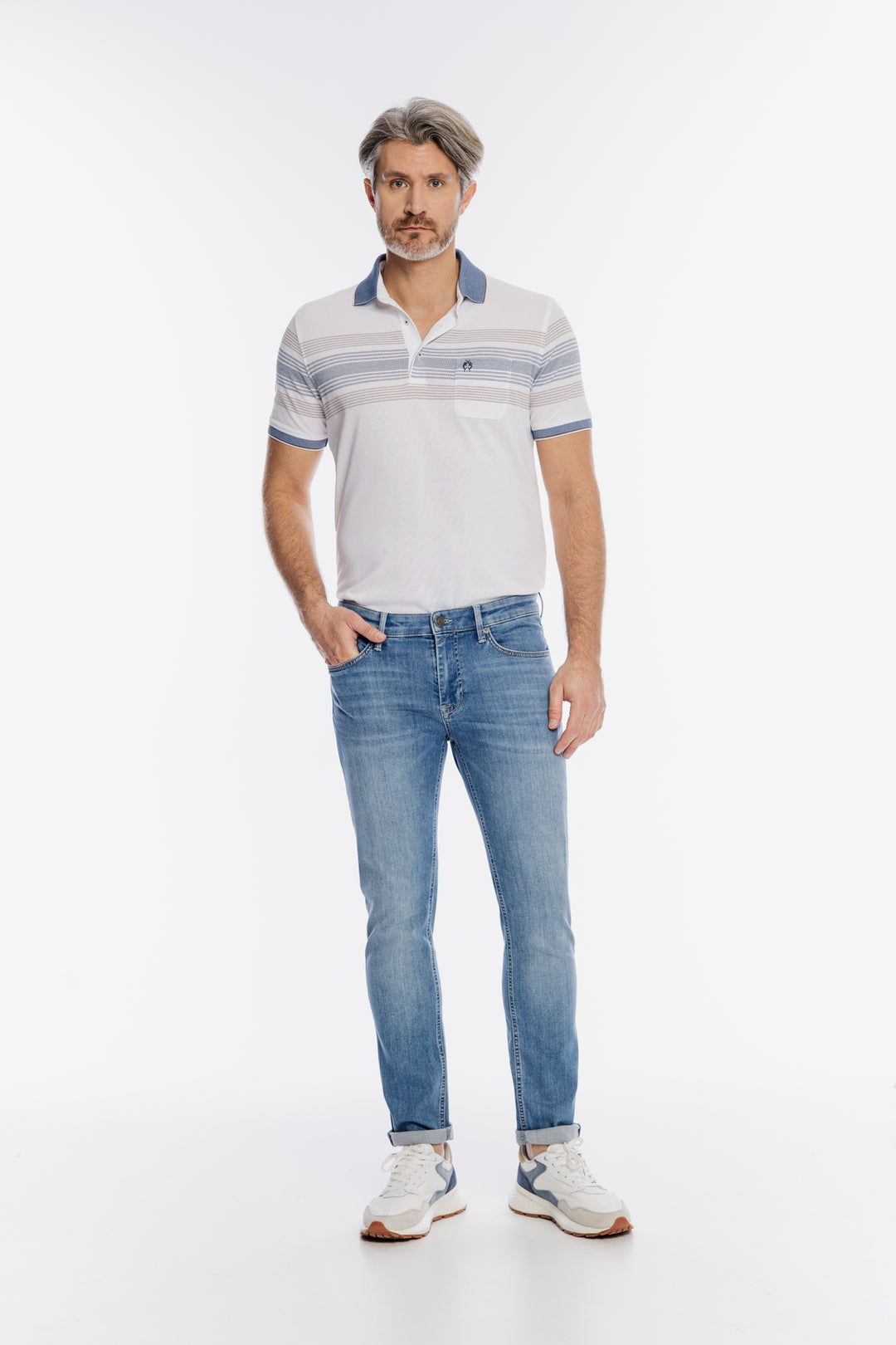 Męskie jeansowe spodnie Campione w niebieskim kolorze