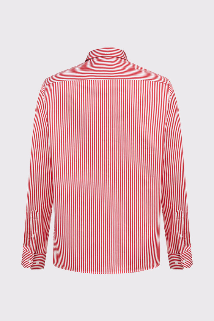 Męska koszula Campione w biało czerwone paski Regular Fit