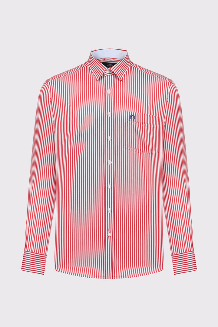 Męska koszula Campione w czerwono białe paski Modern Fit