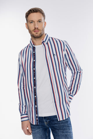 Męska koszula Campione w szerokie kolorowe pasy Modern Fit