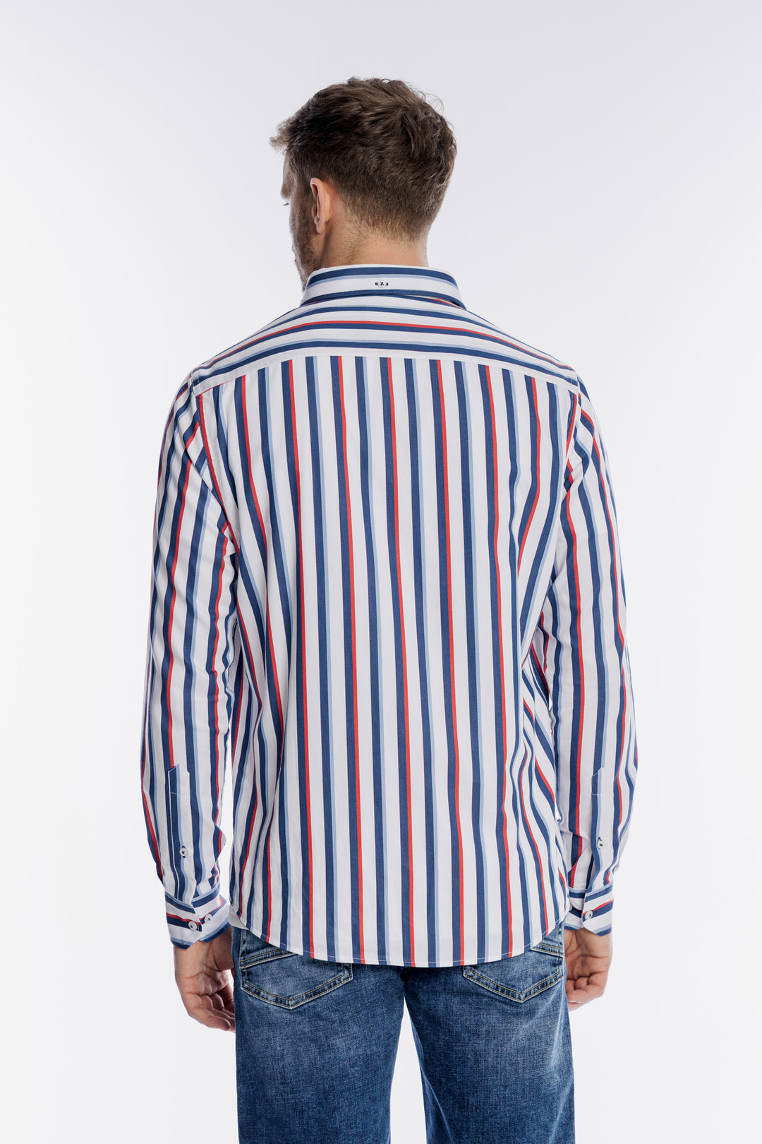 Męska koszula Campione w szerokie kolorowe pasy Modern Fit