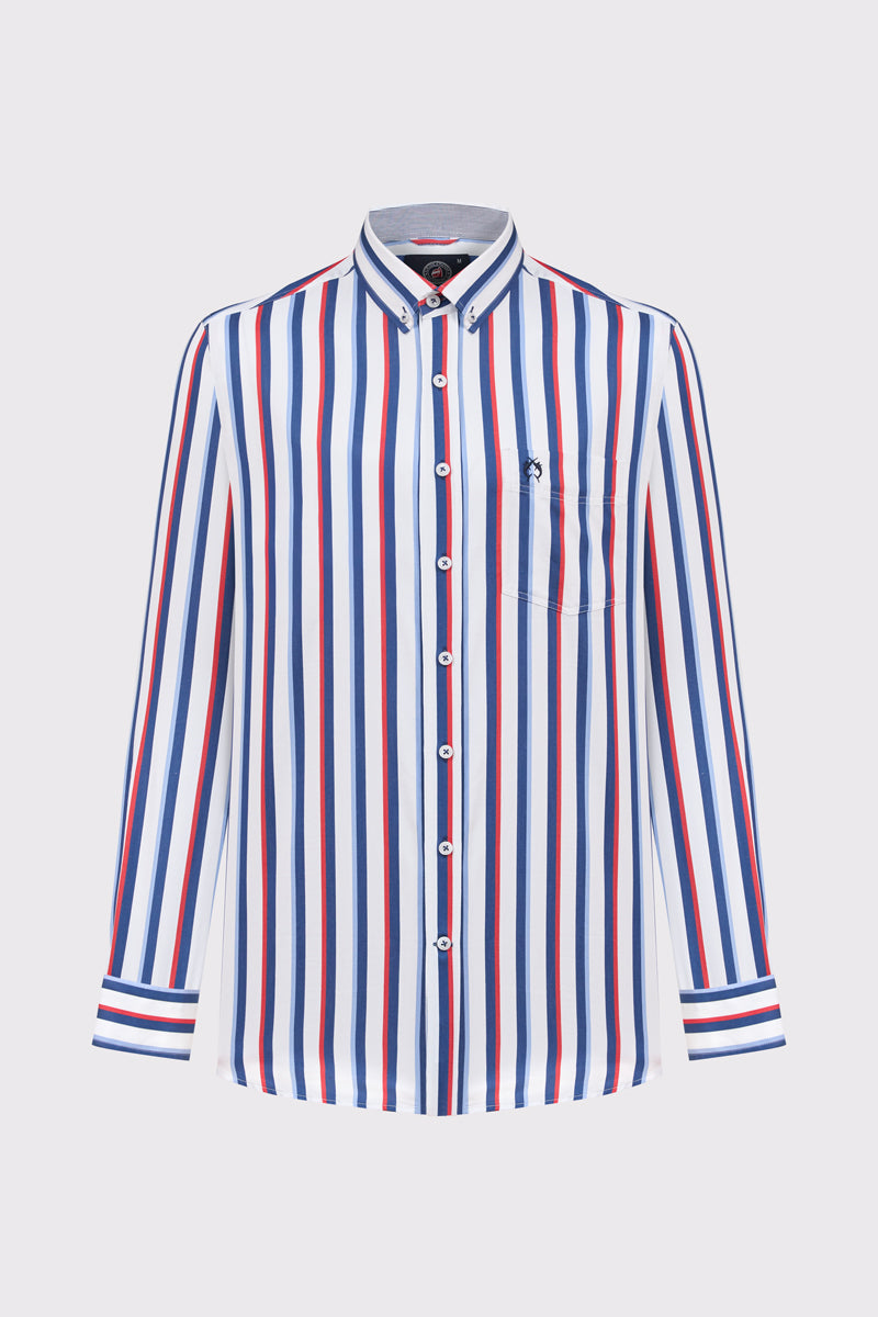 Męska koszula Campione w szerokie kolorowe pasy Modern Fit