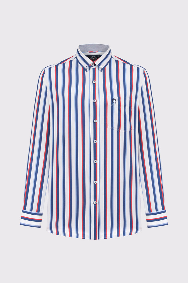 Męska koszula Campione w szerokie kolorowe pasy Modern Fit