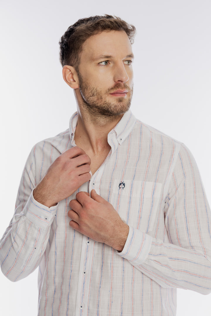 Męska koszula Campione w kolorowe prążki Regular Fit