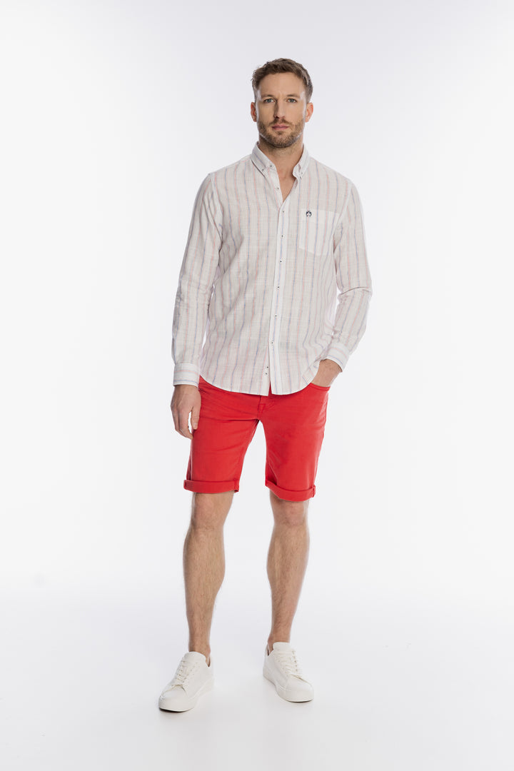 Męska koszula Campione w kolorowe prążki Regular Fit