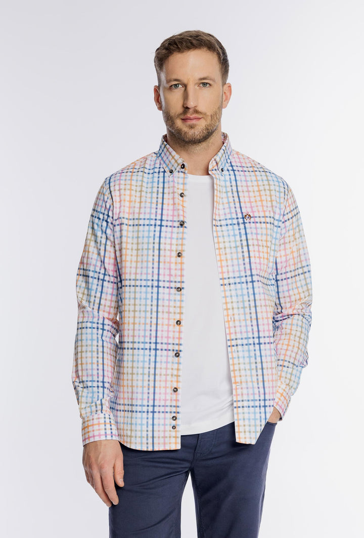 Męska koszula w kolorową kratę o regularnym kroju Modern Fit