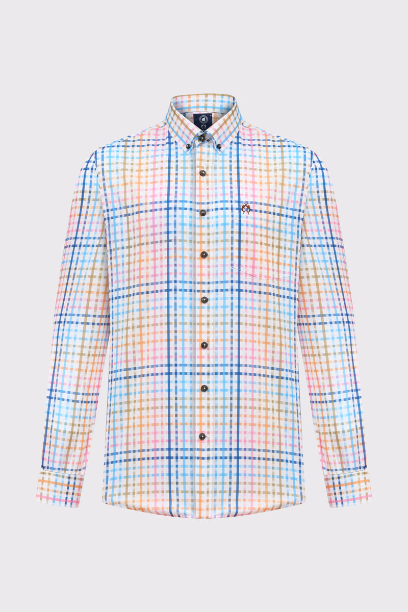 Męska koszula w kolorową kratę o regularnym kroju Modern Fit