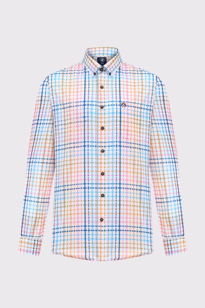 Męska koszula w kolorową kratę o regularnym kroju Modern Fit
