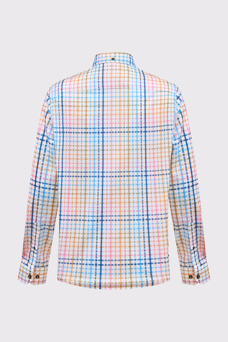 Męska koszula w kolorową kratę o regularnym kroju Modern Fit