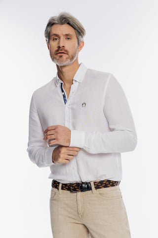 Biała męska koszula z długim rękawem Modern Fit