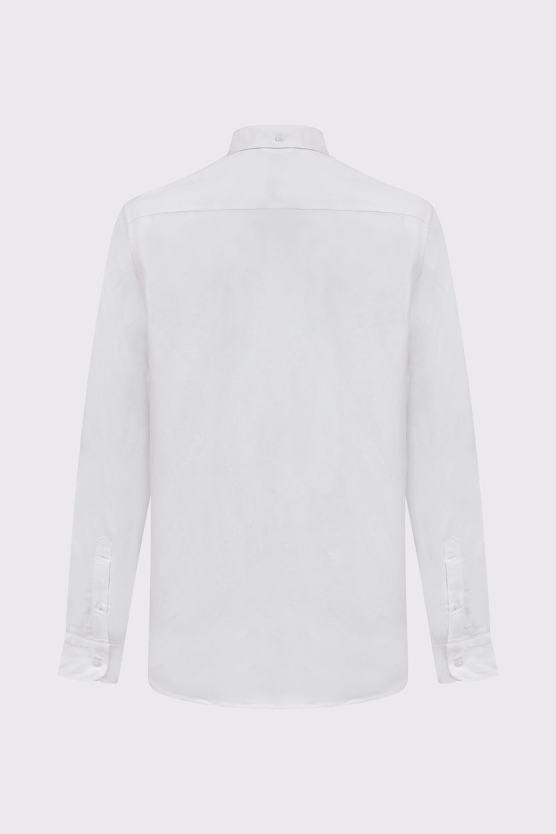 Biała męska koszula z długim rękawem Modern Fit