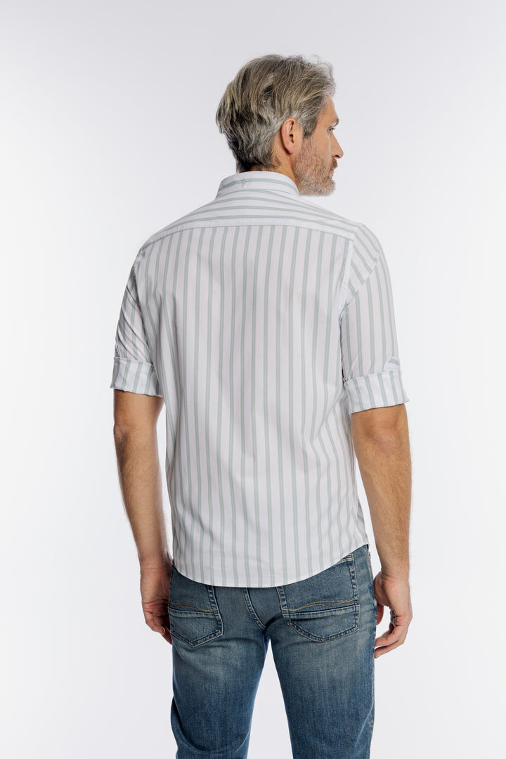 Męska koszula Campione w pionowe zielone pasy Modern Fit