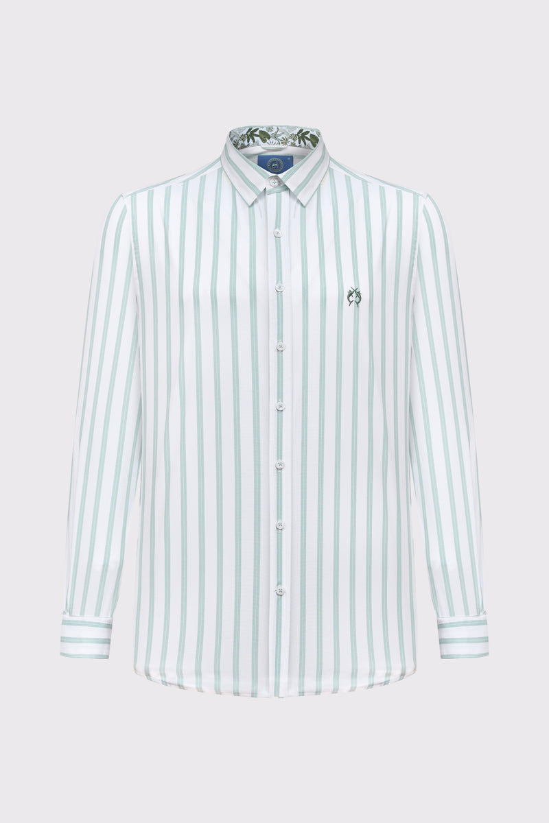 Męska koszula Campione w pionowe zielone pasy Modern Fit