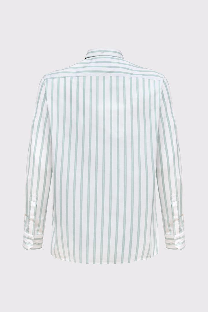 Męska koszula Campione w pionowe zielone pasy Modern Fit