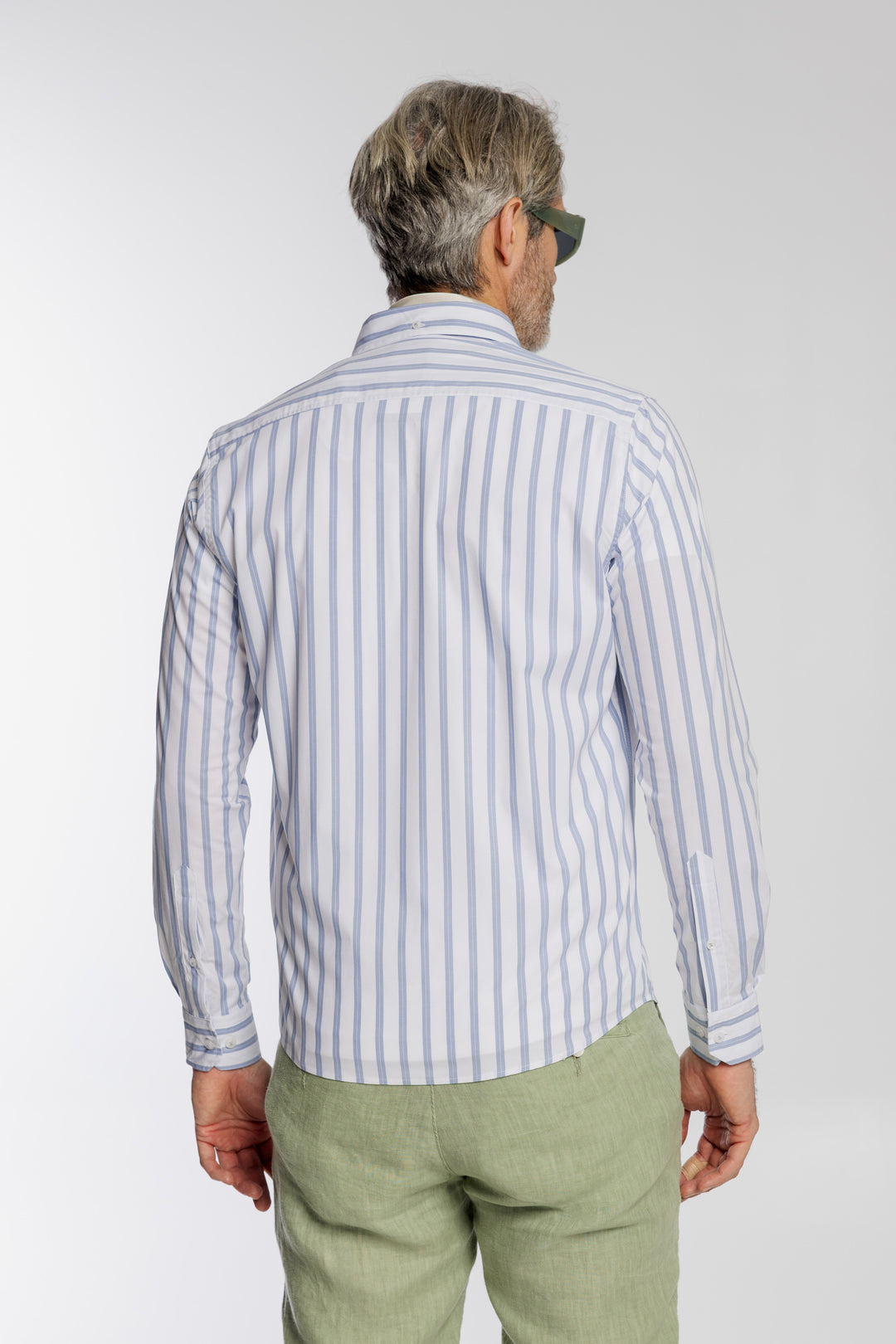 Męska bawełniana koszula Campione w niebieskie pasy Modern Fit