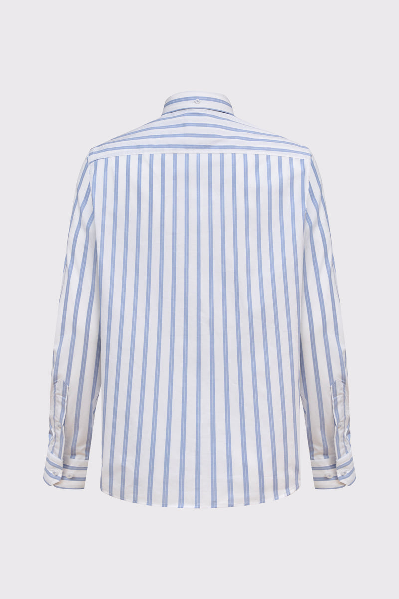 Męska bawełniana koszula Campione w niebieskie pasy Modern Fit