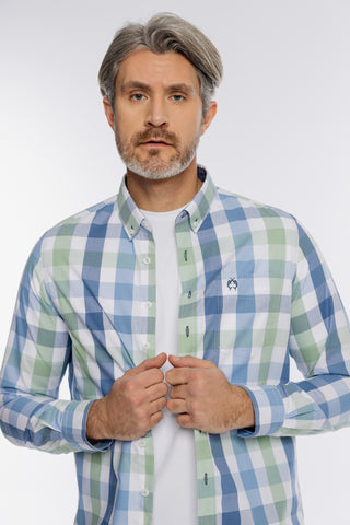 Męska koszula Campione w dużą kolorową kratę Modern Fit