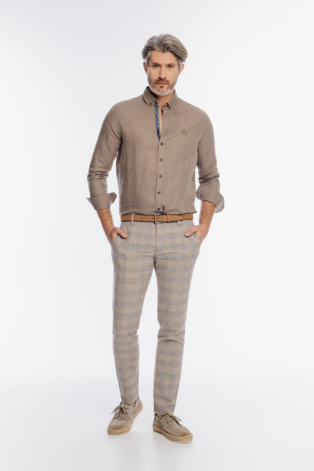 Brązowa męska koszula Campione Modern Fit