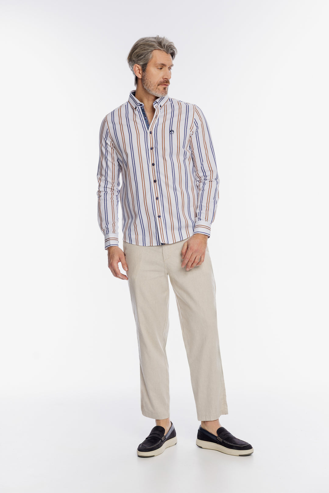 Męska koszula Campione w kolorowe pionowe pasy Regular Fit